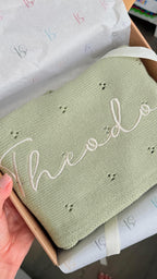 Personalized Pointelle Baby Blanket