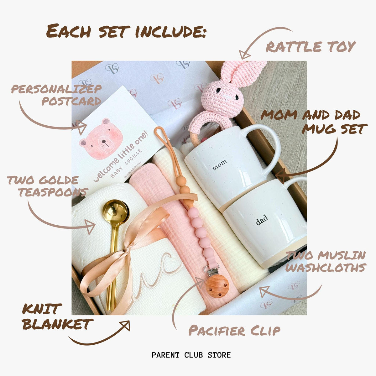 New Parents Gift Box for New Mom, New Dad & Baby, New Baby Gift Basket for the Whole Family, New Parent Care Package, New Mom and Dad Gifts
