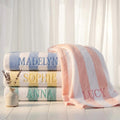 Embroidered Cabana Stripe Towels, Personalized Beach Towel, Personalized Gifts, Custom Towel, Bachelorette Party Gift, Monogrammed Favor