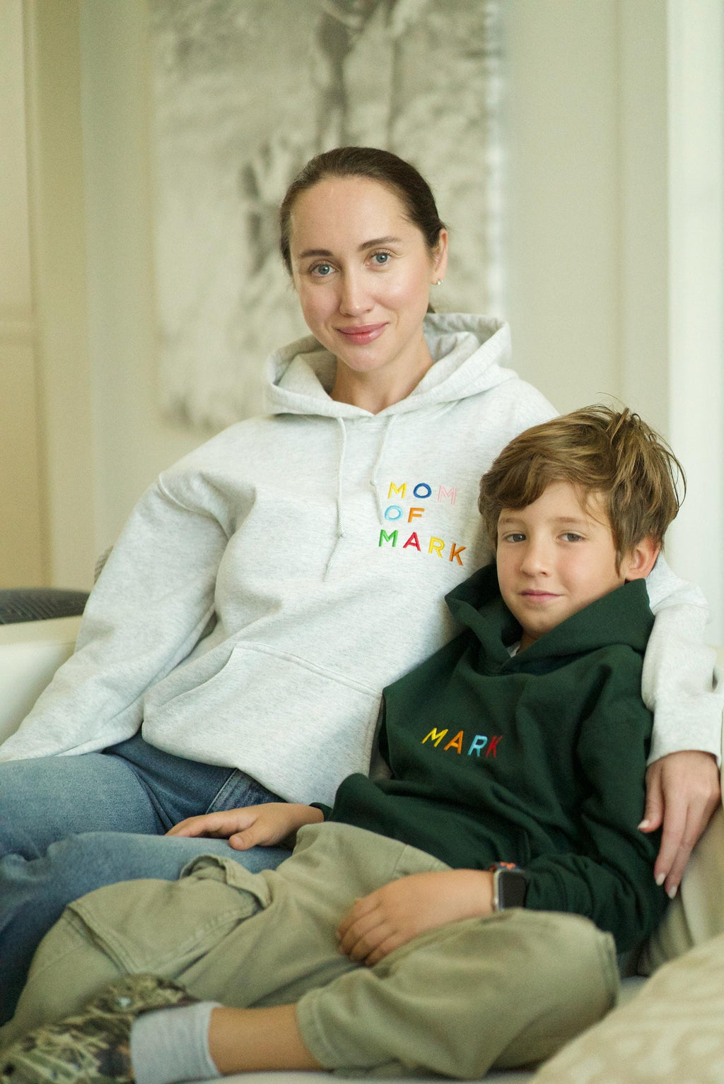 Custom Embroidered Hooded Sweatshirt with Kids Names, Mother's Day Gift, Gift for Mom Dad Grandma Grandpa, Nana Papa Hoodie, Auntie Gift