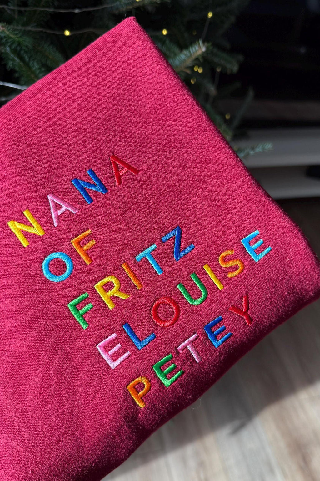 Custom Embroidered Nana Sweatshirt with Grandkids Names, Gift for Nana, Mother's Day Gift
