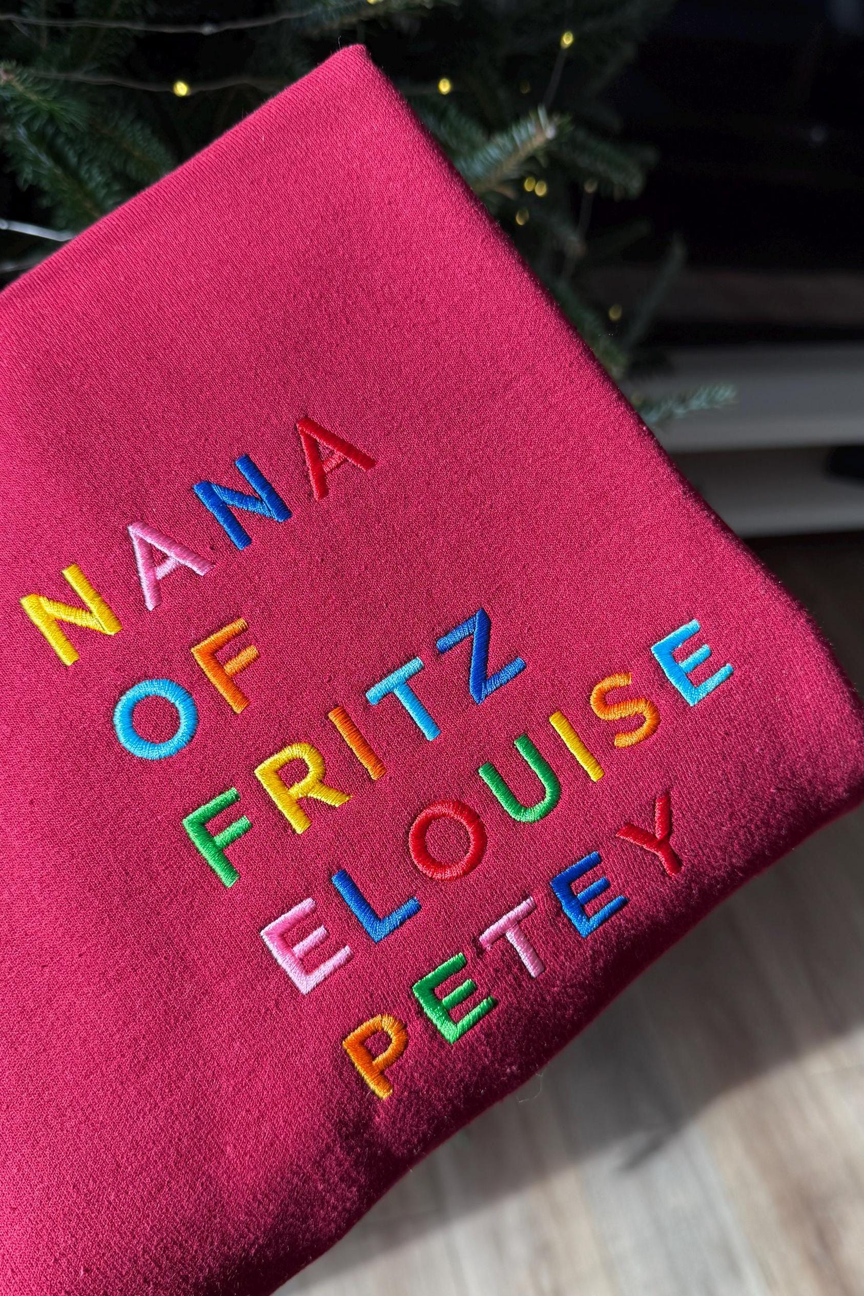 Custom Embroidered Nana Sweatshirt with Grandkids Names, Gift for Nana, Mother's Day Gift