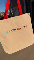 Embroidered Kids Name Tote Bag, Personalized Canvas Daycare Bag, Custom Name Kids Tote Bag
