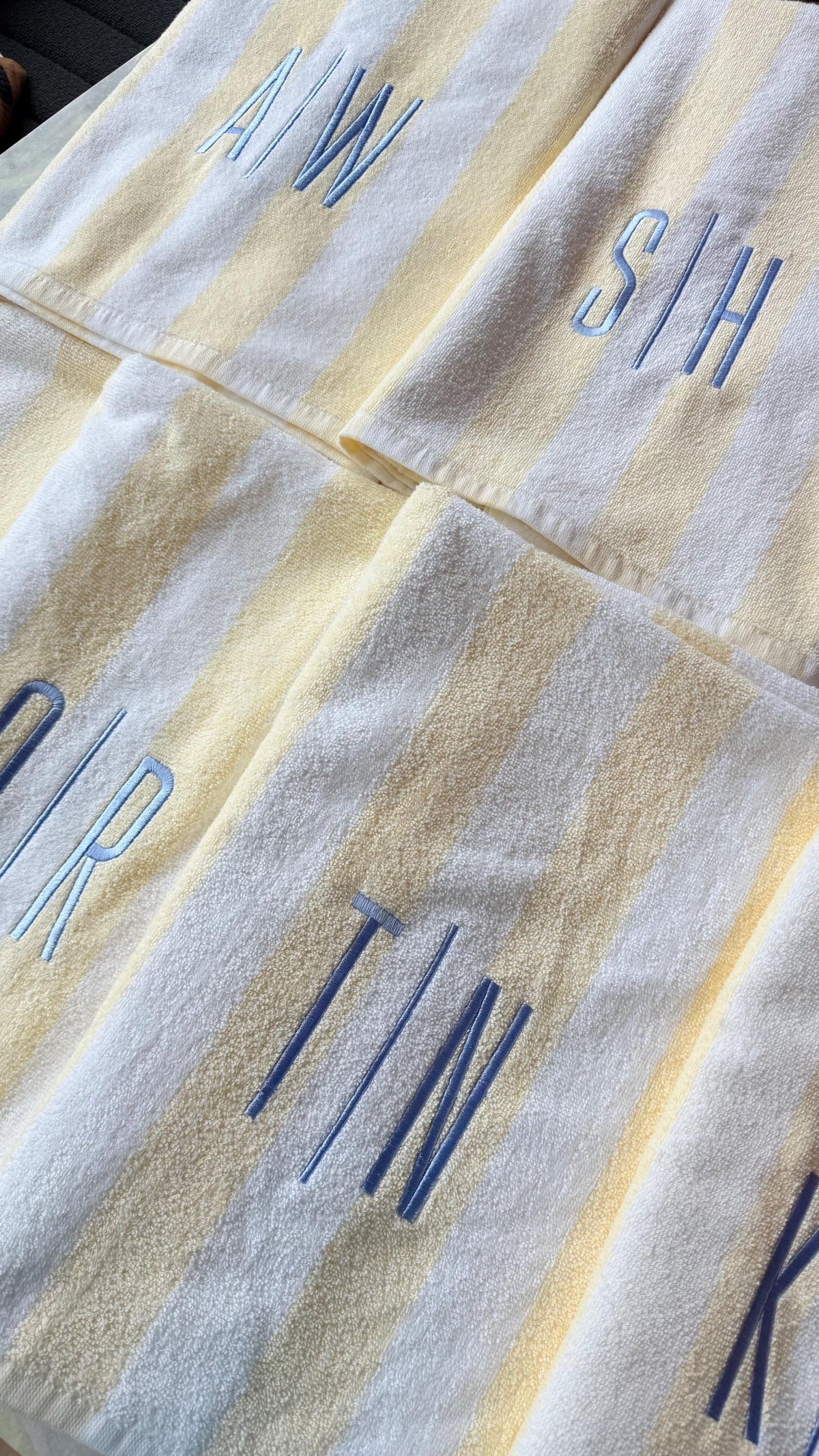 Embroidered Cabana Stripe Towels, Personalized Beach Towel, Personalized Gifts, Custom Towel, Bachelorette Party Gift, Monogrammed Favor