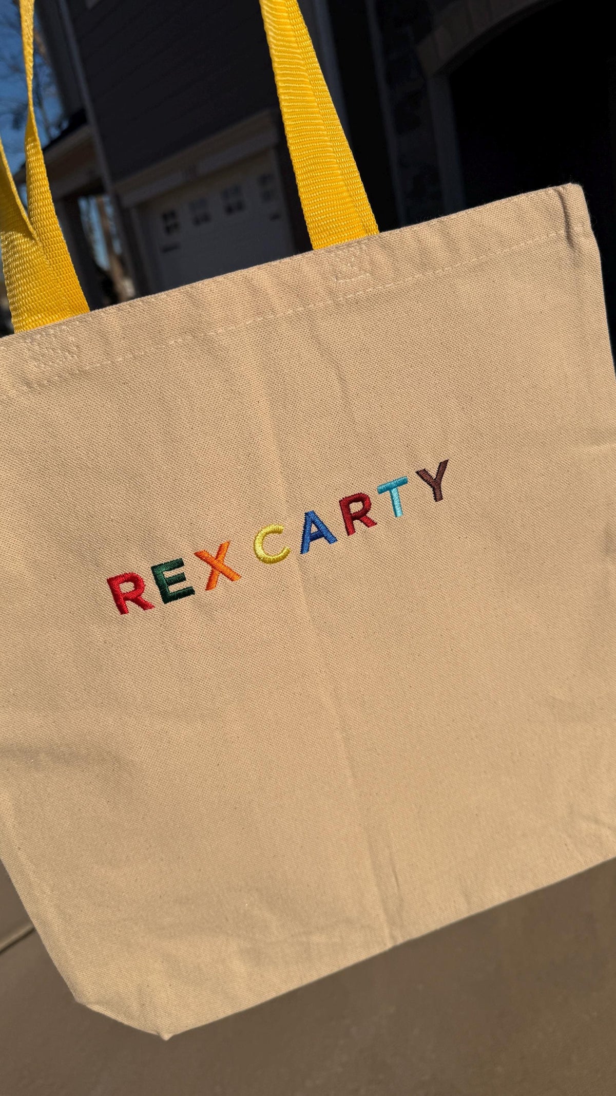Embroidered Kids Name Tote Bag, Personalized Canvas Daycare Bag, Custom Name Kids Tote Bag