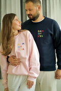 Custom Embroidery Personalized Handmade Gift for Mom Dad Parents Family Sweatshirt with Kids Names, Mother's Father's Day Gift, Family Look