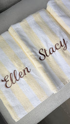 Embroidered Cabana Stripe Towels, Personalized Beach Towel, Personalized Gifts, Custom Towel, Bachelorette Party Gift, Monogrammed Favor