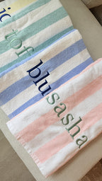 Embroidered Cabana Stripe Towels, Personalized Beach Towel, Personalized Gifts, Custom Towel, Bachelorette Party Gift, Monogrammed Favor