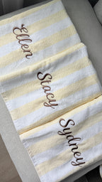 Embroidered Cabana Stripe Towels, Personalized Beach Towel, Personalized Gifts, Custom Towel, Bachelorette Party Gift, Monogrammed Favor