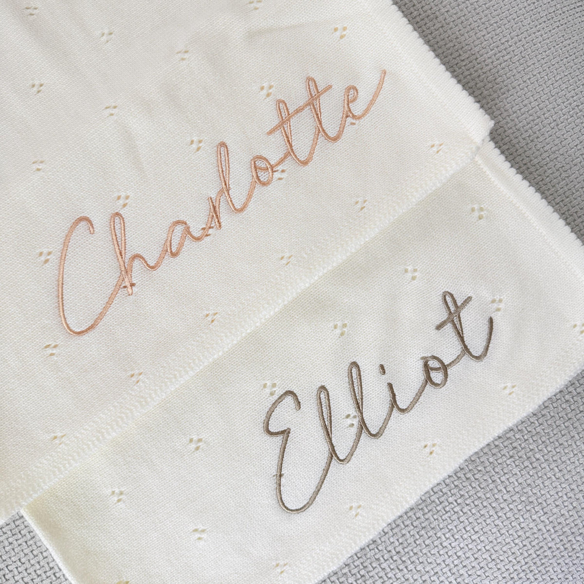 Personalized Pointelle Baby Blanket