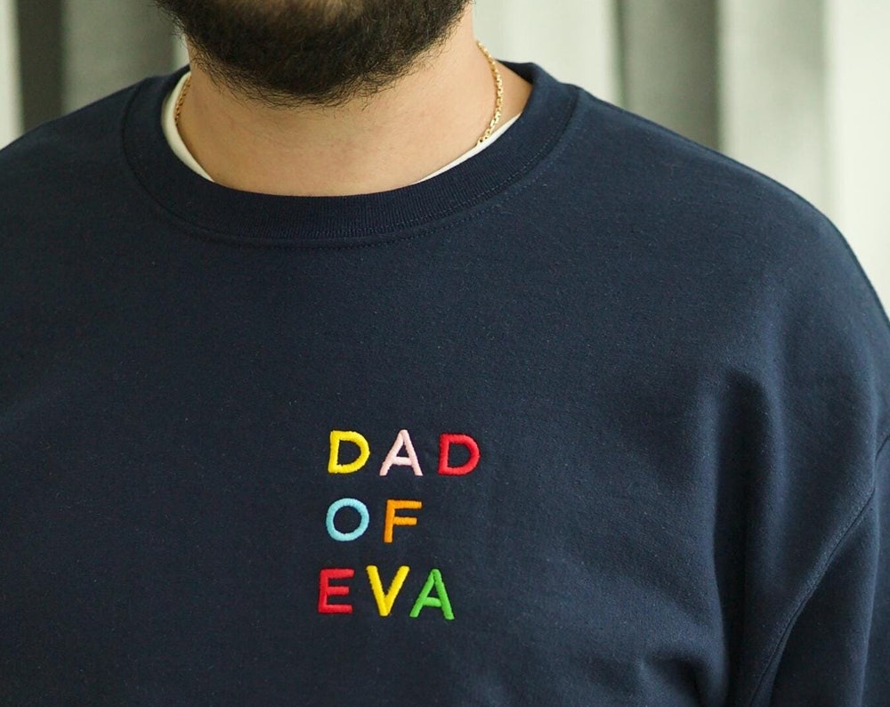 Custom Embroidered Dad Sweatshirt with Kids Names
