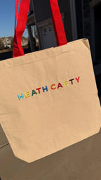 Embroidered Kids Name Tote Bag, Personalized Canvas Daycare Bag, Custom Name Kids Tote Bag