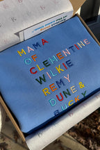 Mama Sweatshirt with Embroidered Kids Names, Custom Mother's Day Gift, Personalized Mama Birthday Sweater