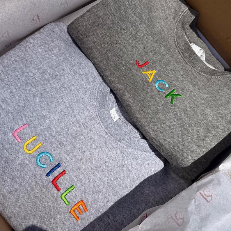 Personalized Toddler Sweatshirt, Custom Embroidered Name Kids Sweater, Baby Gift Idea, Kids sweater New Mom Gift for Baby