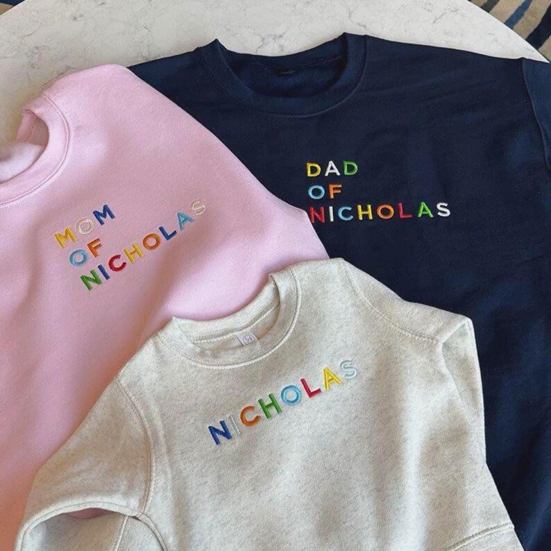 Personalized Toddler Sweatshirt, Custom Embroidered Name Kids Sweater, Baby Gift Idea, Kids sweater New Mom Gift for Baby
