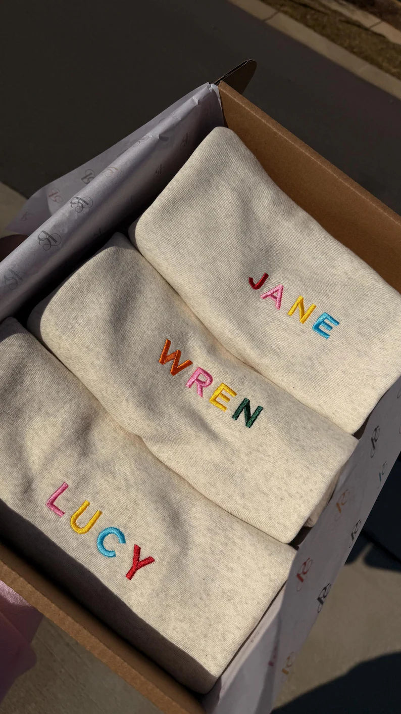 Personalized Toddler Sweatshirt, Custom Embroidered Name Kids Sweater, Baby Gift Idea, Kids sweater New Mom Gift for Baby
