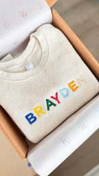 Personalized Toddler Sweatshirt, Custom Embroidered Name Kids Sweater, Baby Gift Idea, Kids sweater New Mom Gift for Baby