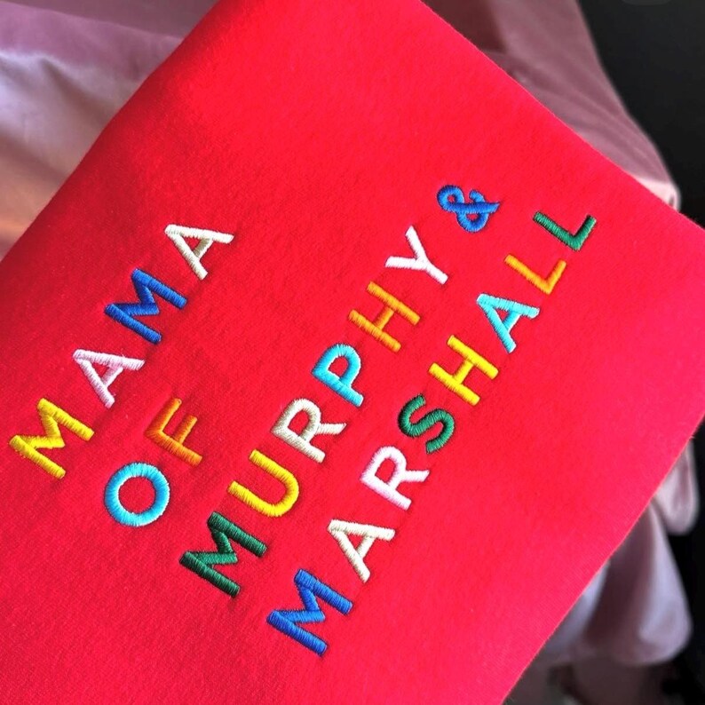 Mama Sweatshirt with Embroidered Kids Names, Custom Mother's Day Gift, Personalized Mama Birthday Sweater