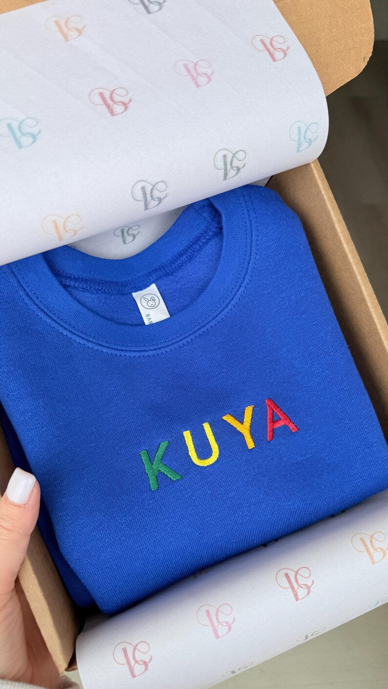 Personalized Toddler Sweatshirt, Custom Embroidered Name Kids Sweater, Baby Gift Idea, Kids sweater New Mom Gift for Baby