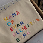 Mama Sweatshirt with Embroidered Kids Names, Custom Mother's Day Gift, Personalized Mama Birthday Sweater