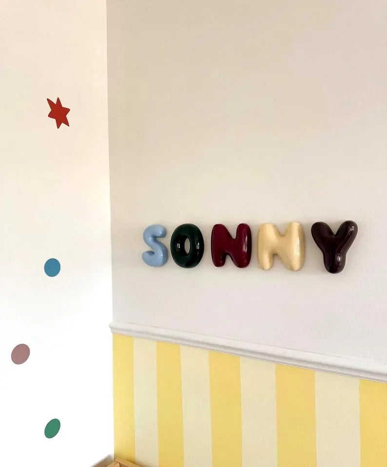 Personalized 3D Bubble Letters Name Sign, Hand Created Nursery Decor, Kids Wall Art, Baby Name Decor, Baby Shower Gift