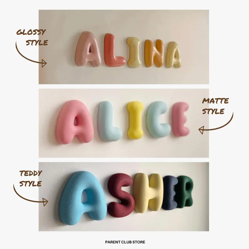 Personalized 3D Bubble Letters Name Sign, Hand Created Nursery Decor, Kids Wall Art, Baby Name Decor, Baby Shower Gift