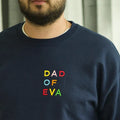 Custom Embroidered Dad Sweatshirt with Kids Names, Father's Day Gift, Husband New Dad First Time Dad Gift