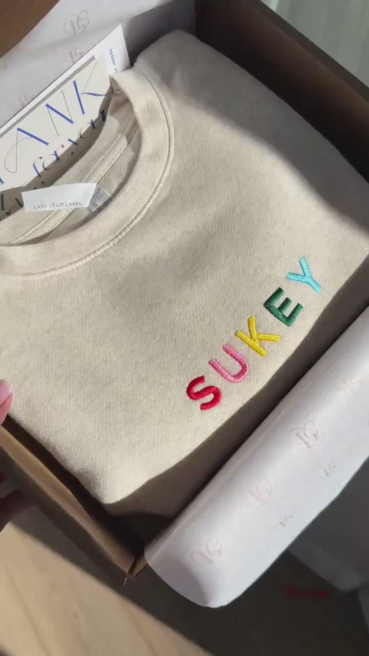 Personalized Toddler Sweatshirt, Custom Embroidered Name Kids Sweater, Baby Gift Idea, Kids sweater New Mom Gift for Baby